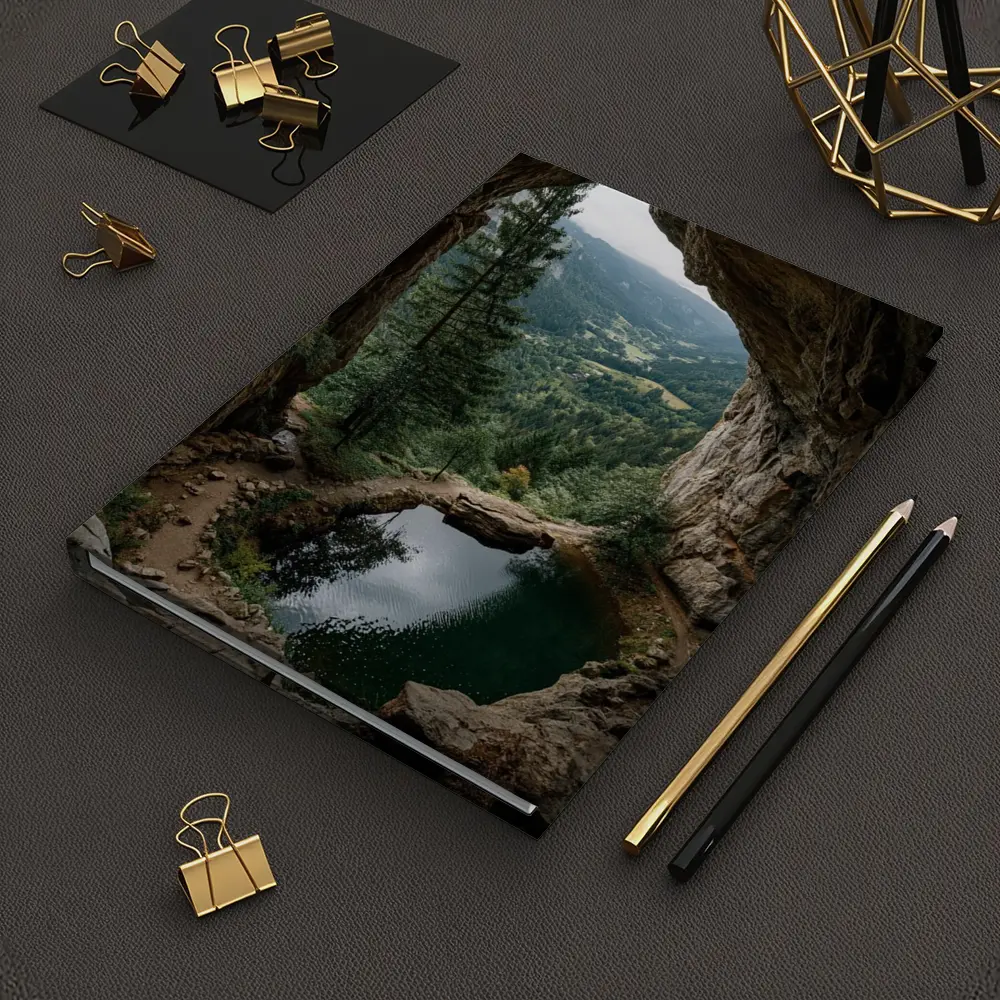 Cave Opening Mountain Valley Forest View – Notebooks