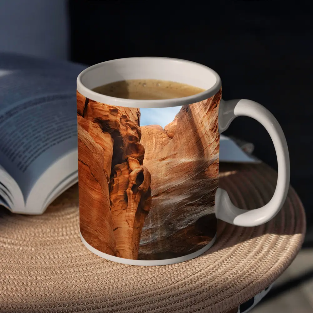 Red Rock Slot Canyon Blue Sky – Mugs