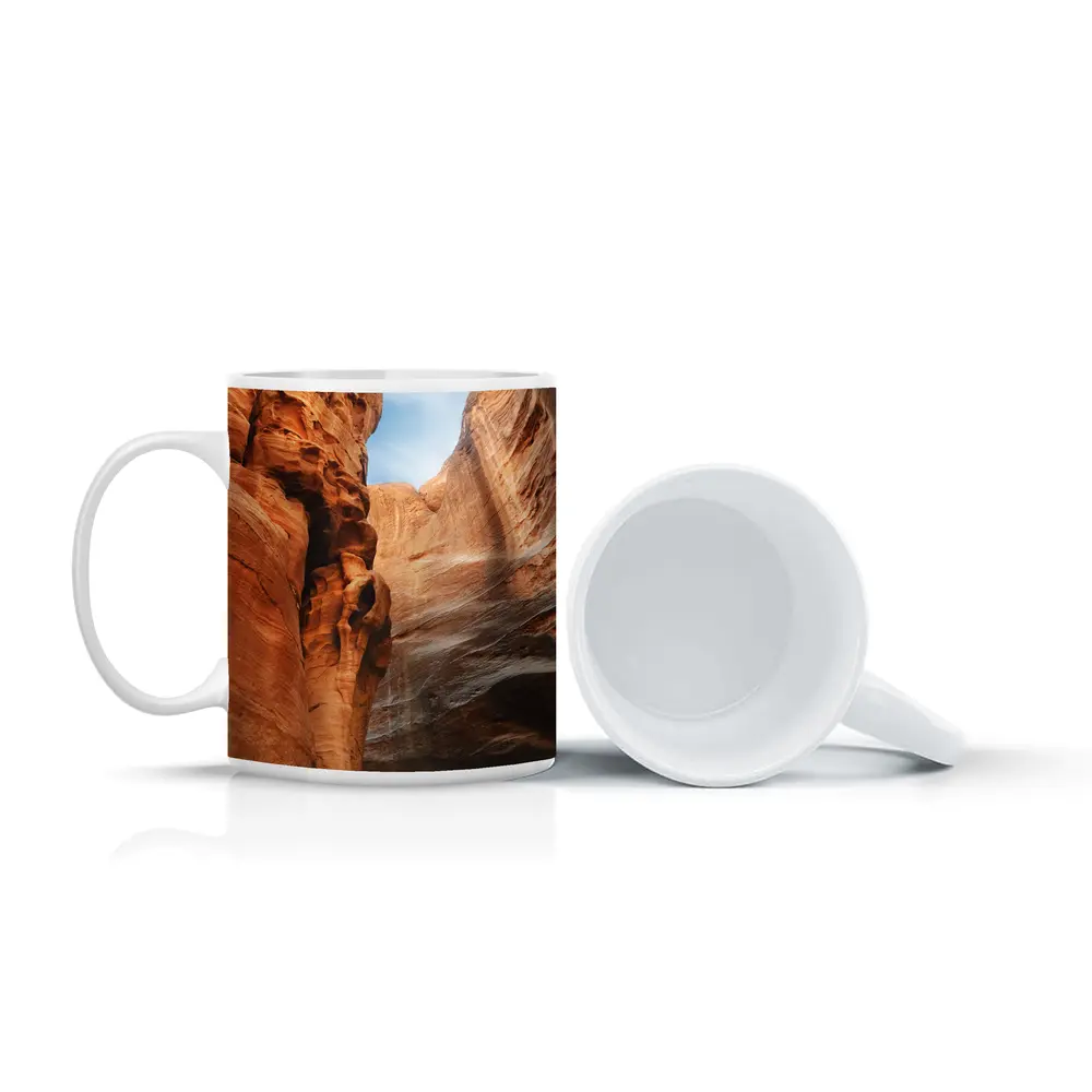 Red Rock Slot Canyon Blue Sky – Mugs