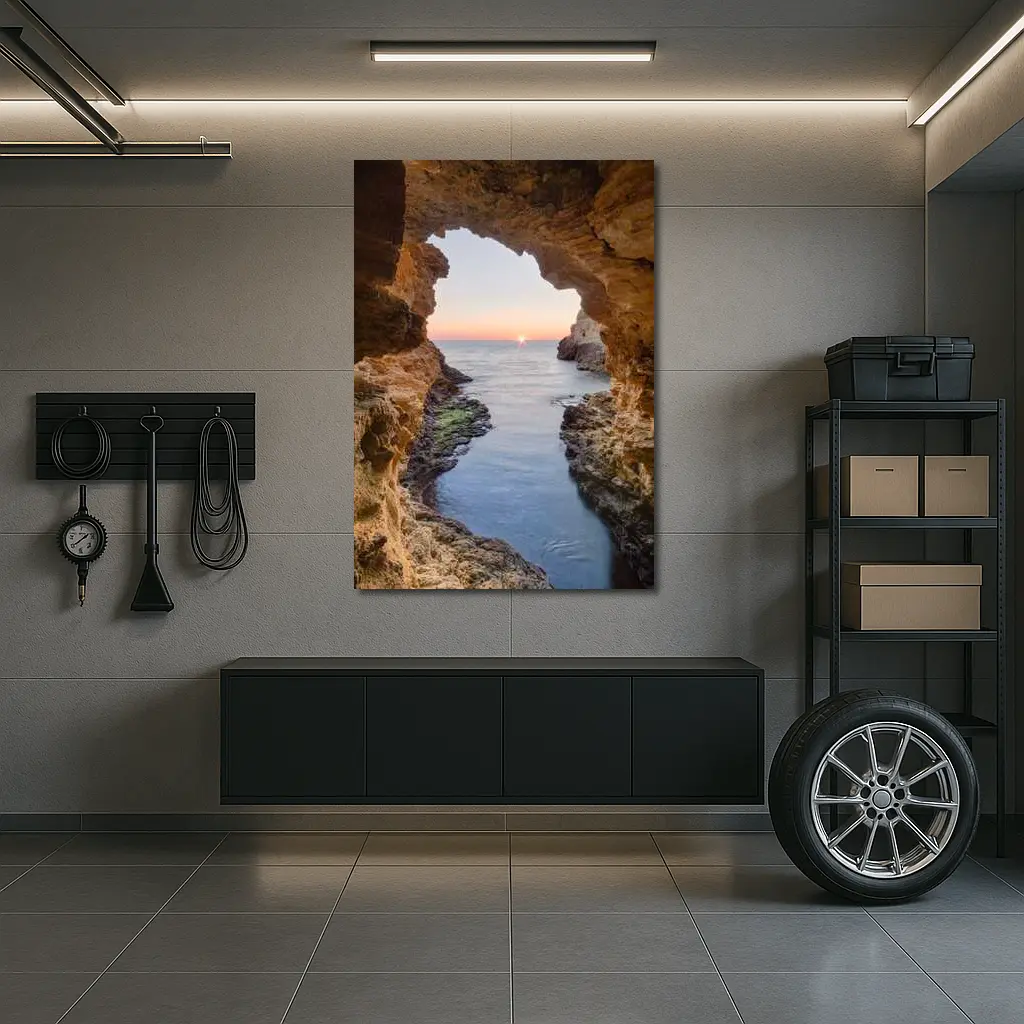 Sea Cave Arch Ocean Sunset Rocky Coast – Wall Art