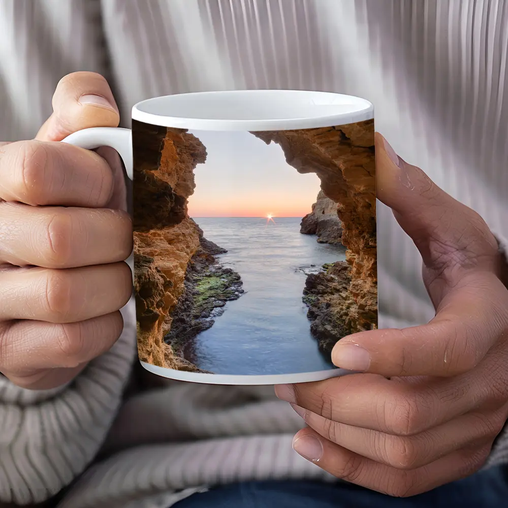 Sea Cave Arch Ocean Sunset Rocky Coast – Mugs