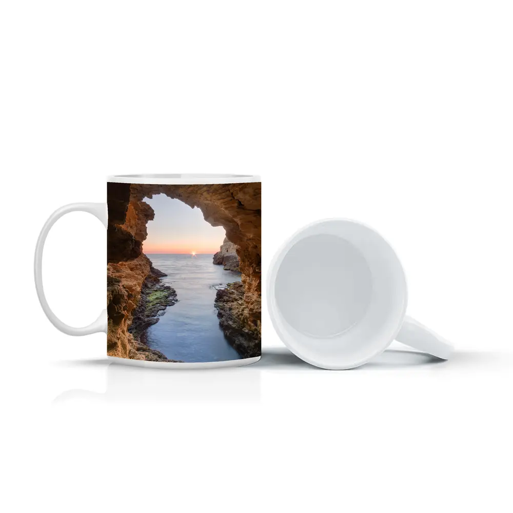 Sea Cave Arch Ocean Sunset Rocky Coast – Mugs