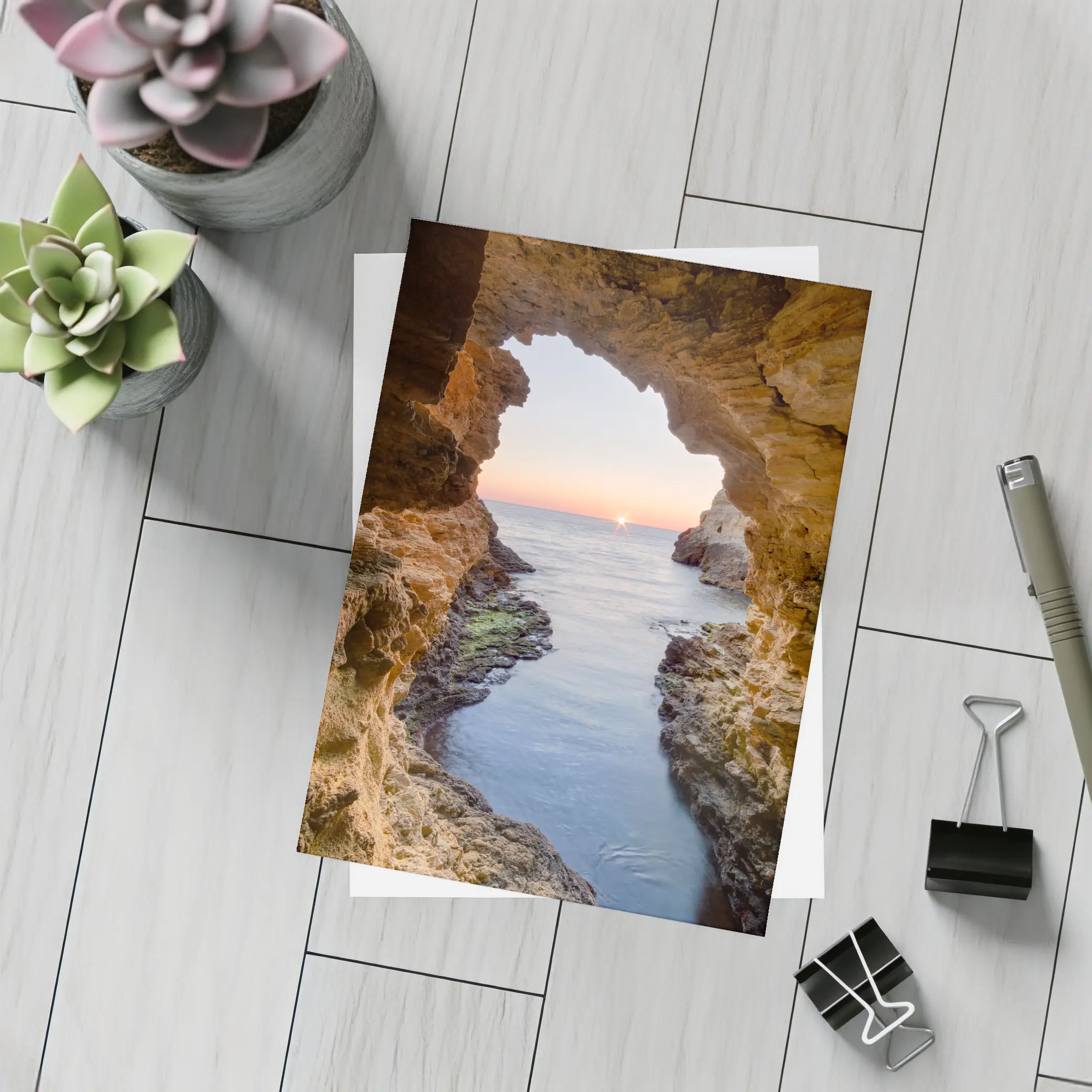 Sea Cave Arch Ocean Sunset Rocky Coast – Postcards