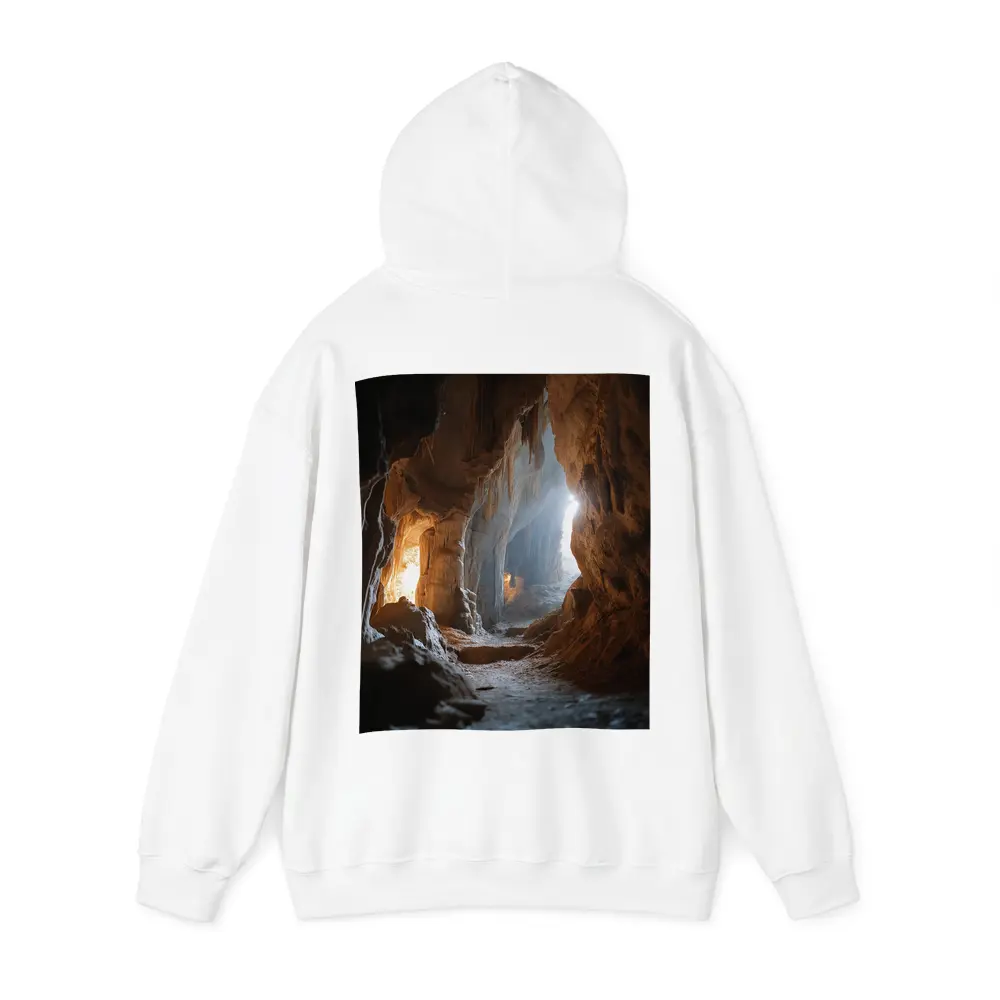 Ancient Cave Interior With Glowing Light – Hoodies