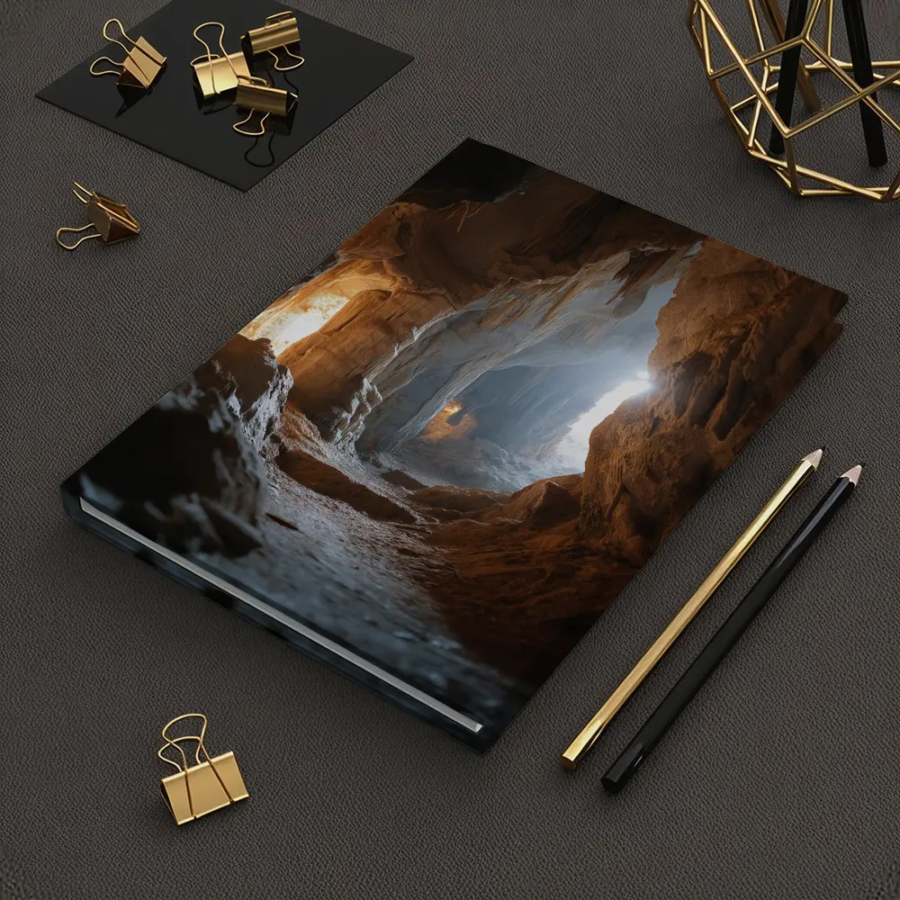 Ancient Cave Interior With Glowing Light – Notebooks