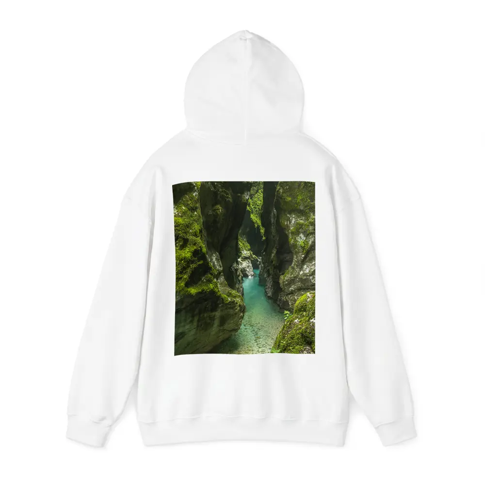 Narrow Mossy Canyon With Turquoise River – Hoodies