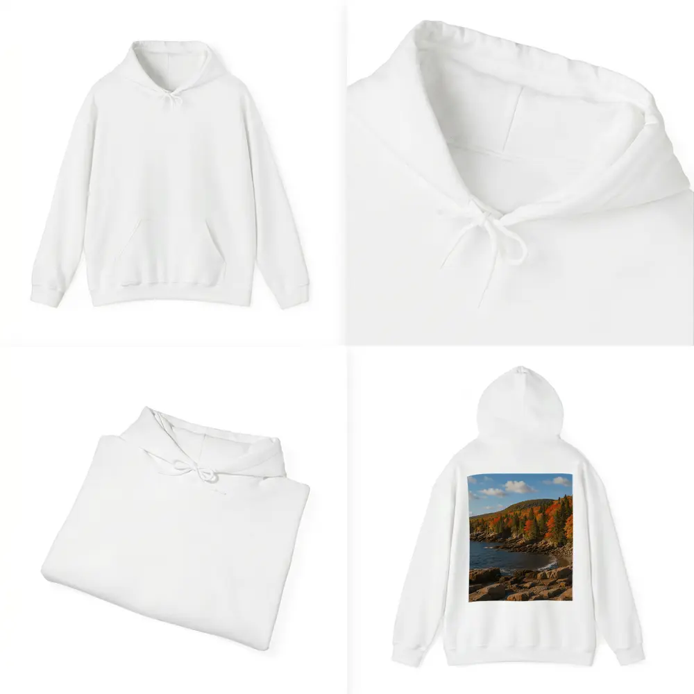 Acadia Rocky Coastline Autumn Forest Landscape – Hoodies