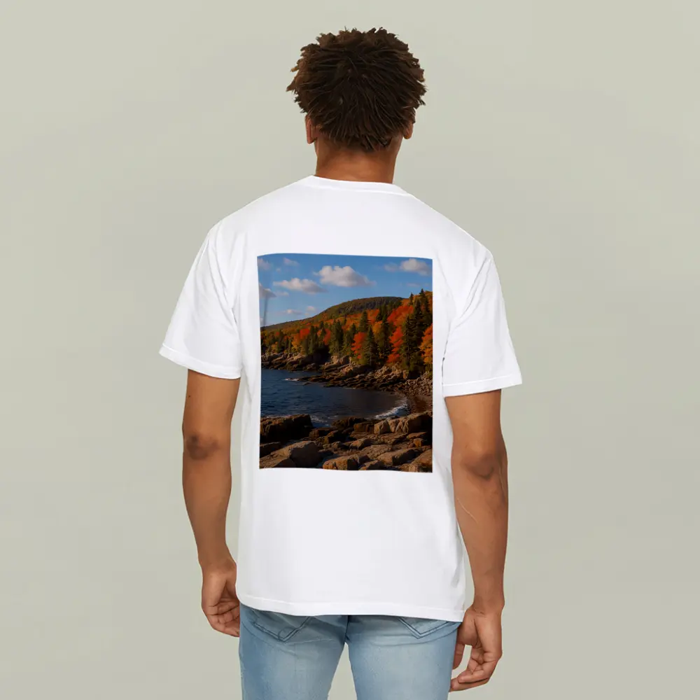 Acadia Rocky Coastline Autumn Forest Landscape – T-Shirts