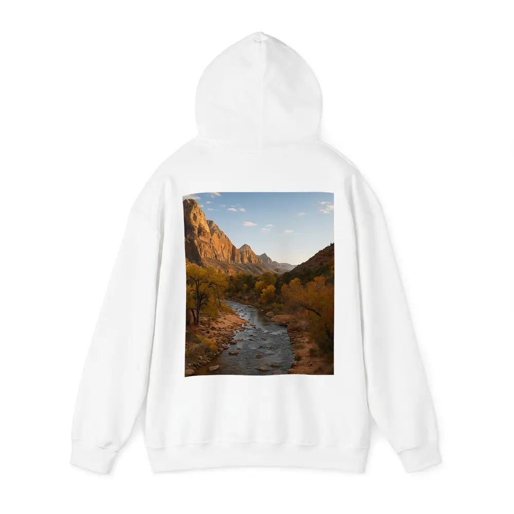 Zion Canyon River Autumn Red Cliffs – Hoodies