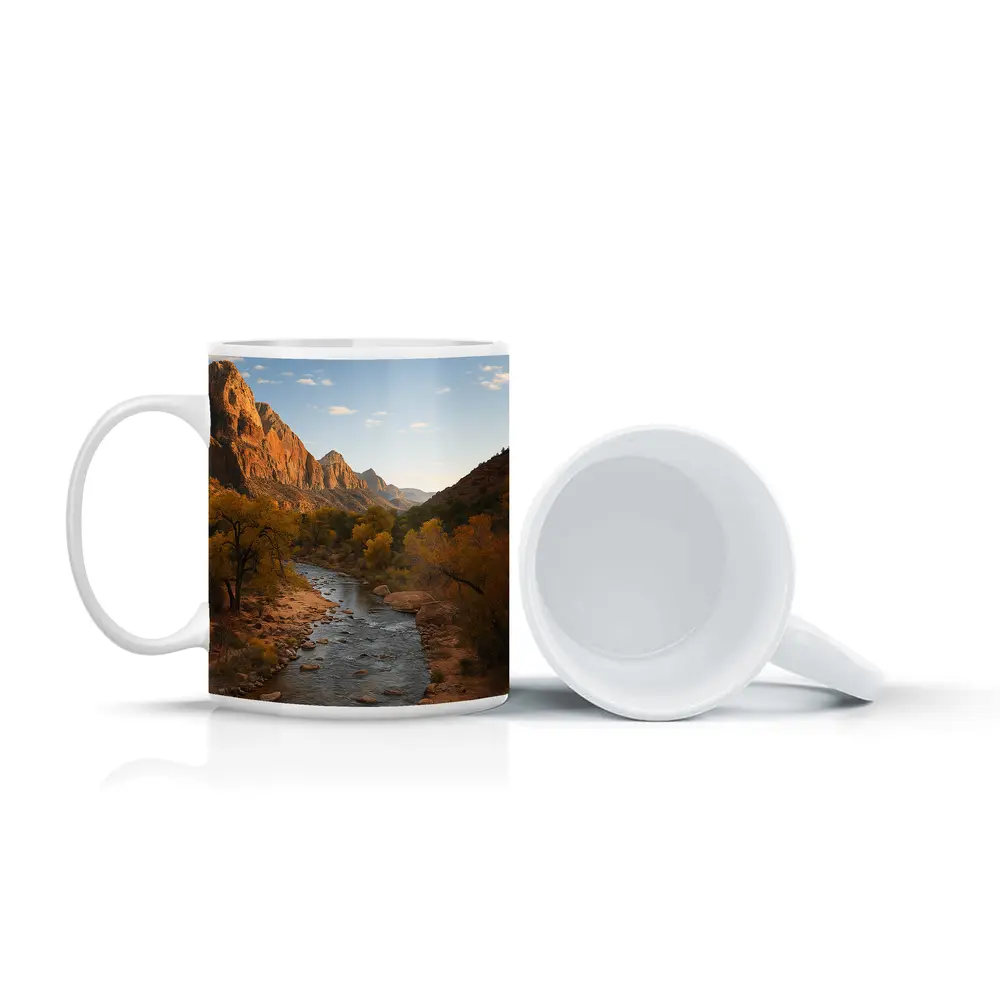Zion Canyon River Autumn Red Cliffs – Mugs