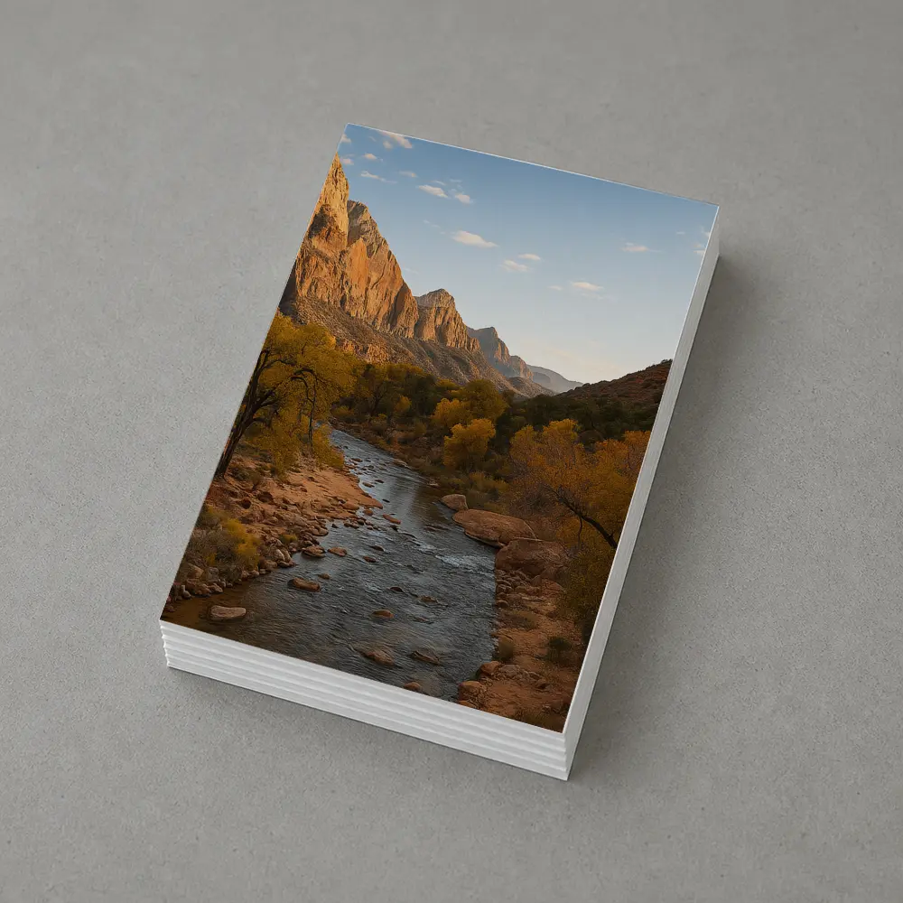 Zion Canyon River Autumn Red Cliffs – Postcards