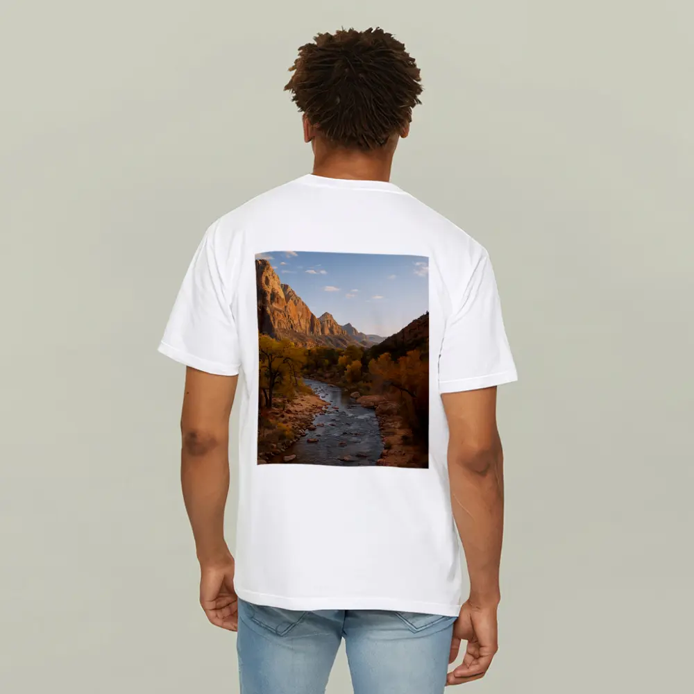 Zion Canyon River Autumn Red Cliffs – T-Shirts