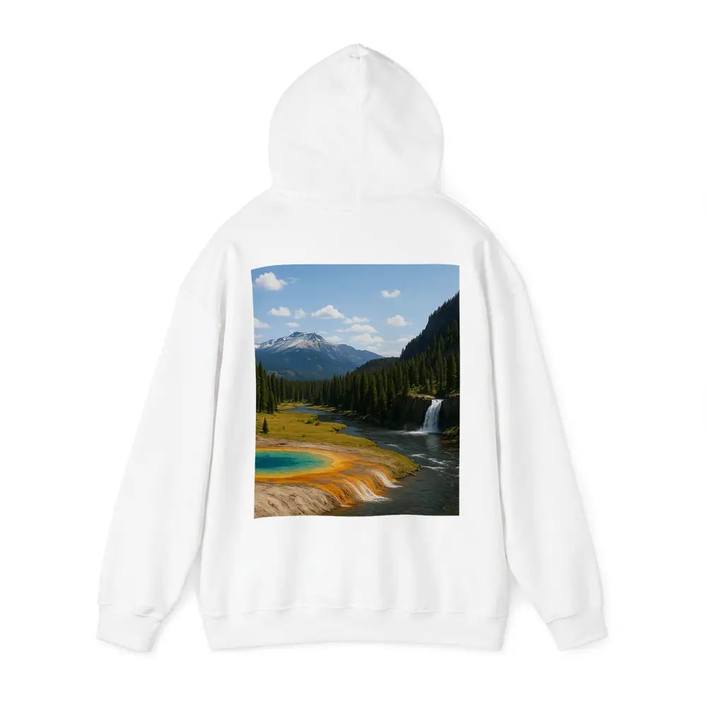 Yellowstone Hot Spring Forest Mountain Waterfall – Hoodies