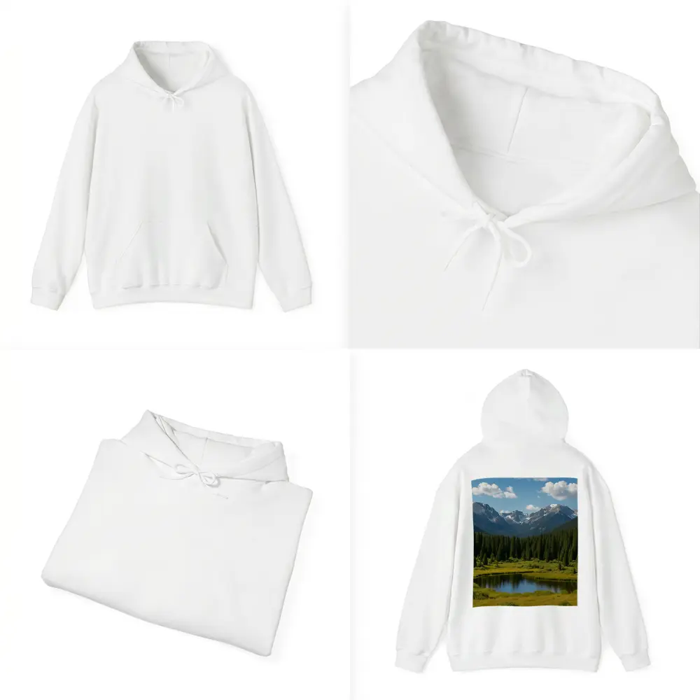 Alpine Mountain Lake Forest Green Landscape – Hoodies