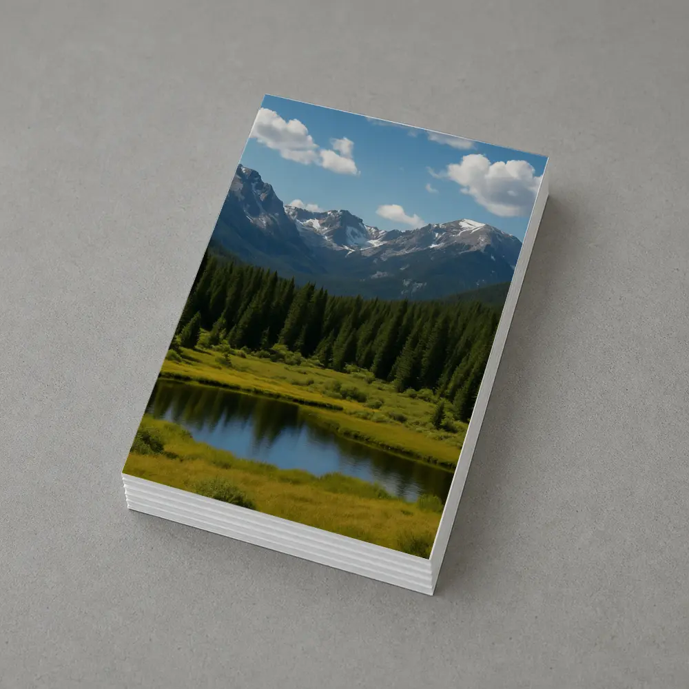 Alpine Mountain Lake Forest Green Landscape – Postcards