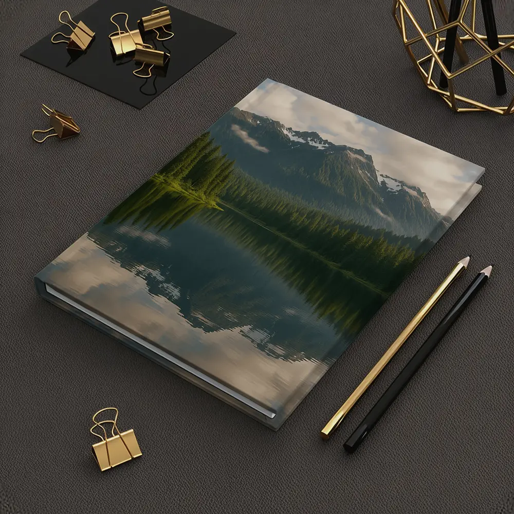 Mountain Lake Reflection Pine Forest Landscape – Notebooks