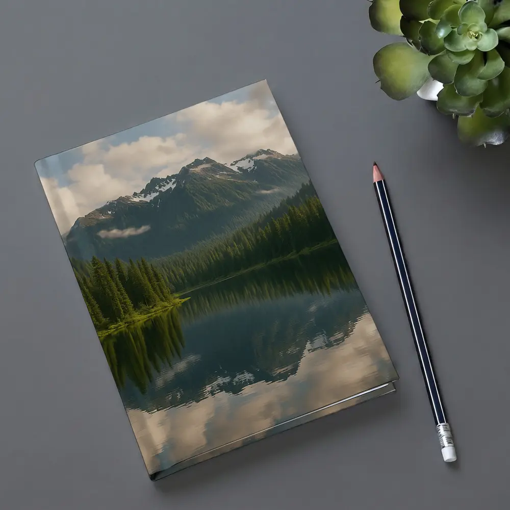 Mountain Lake Reflection Pine Forest Landscape – Notebooks