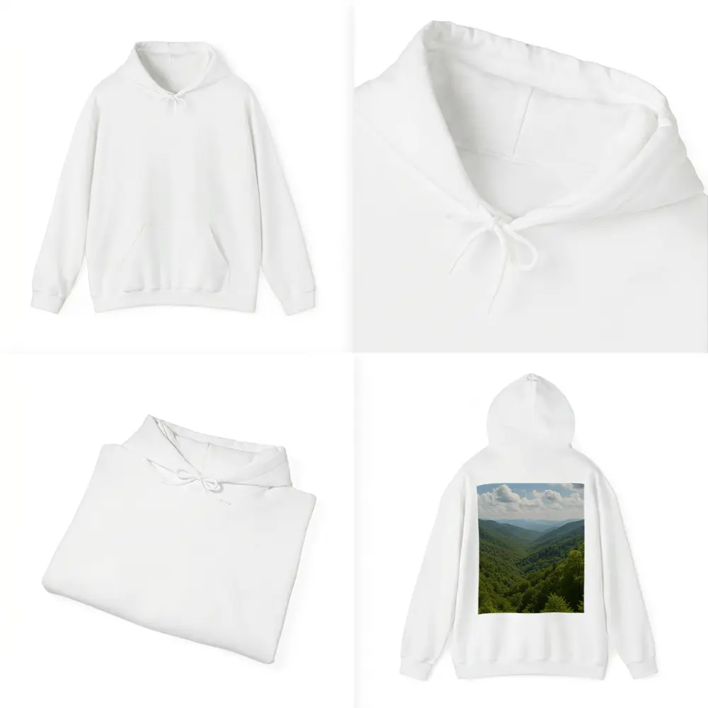 Green Mountain Forest Valley Summer Landscape – Hoodies