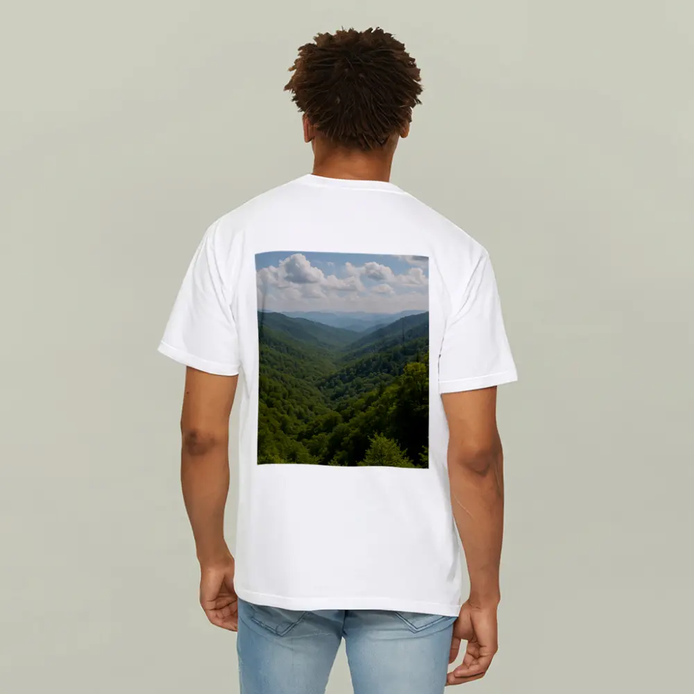 Green Mountain Forest Valley Summer Landscape – T-Shirts