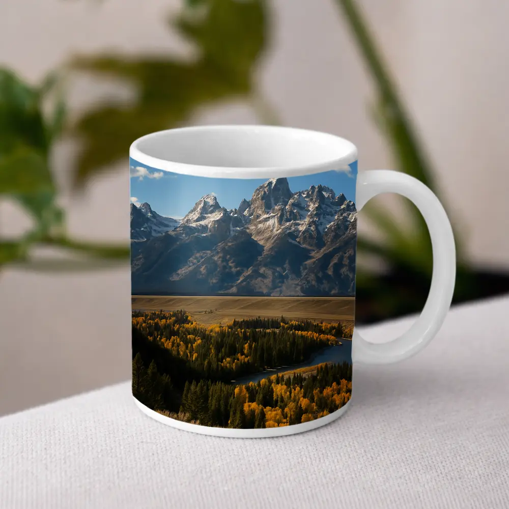 Grand Teton Mountains Snake River Autumn Valley – Mugs