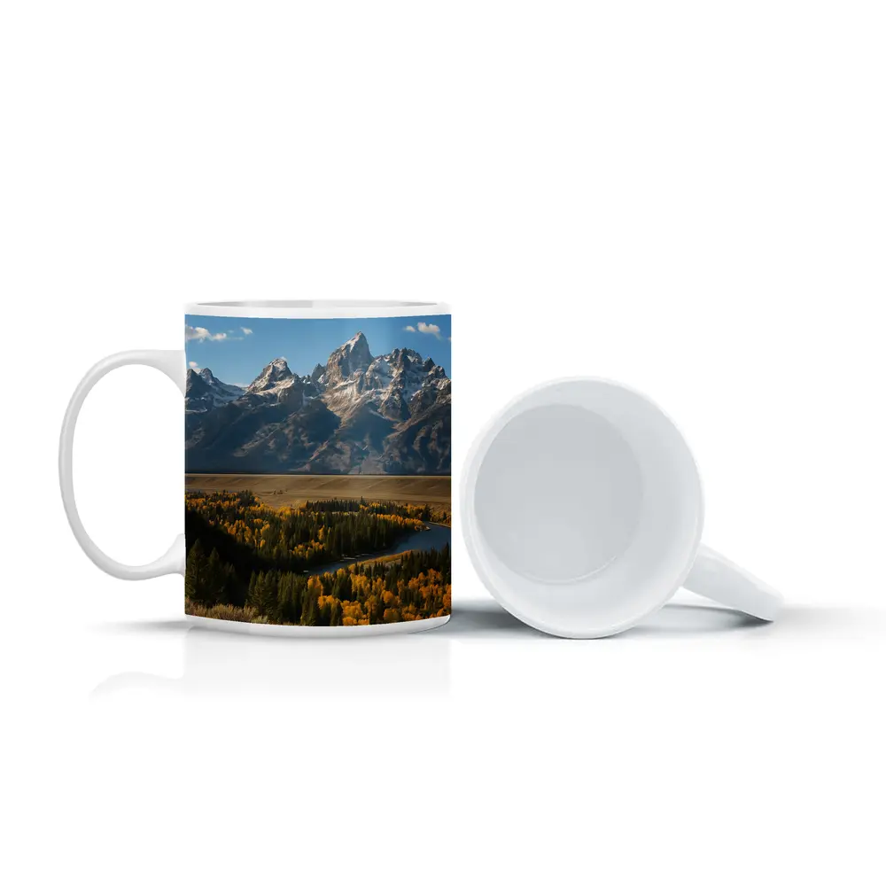 Grand Teton Mountains Snake River Autumn Valley – Mugs