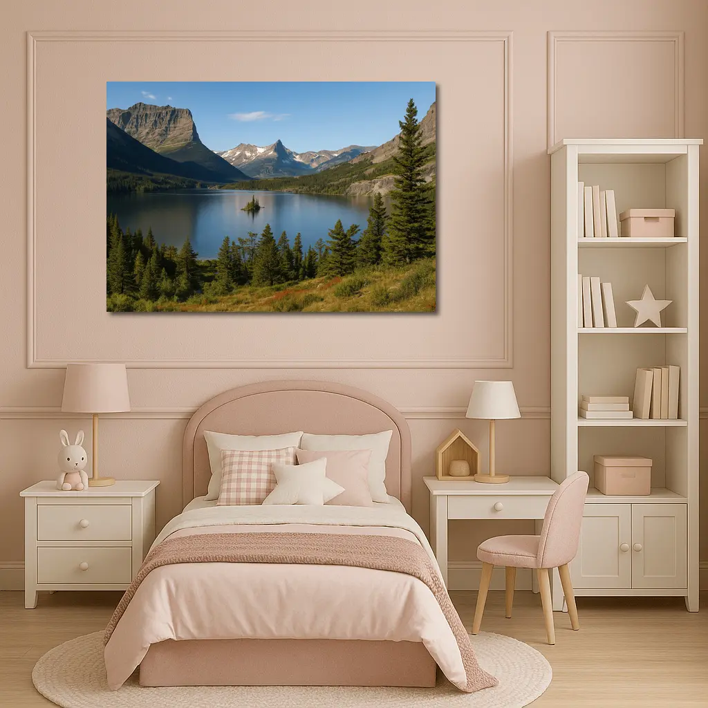 Mountain Lake Island Glacier National Park – Wall Art
