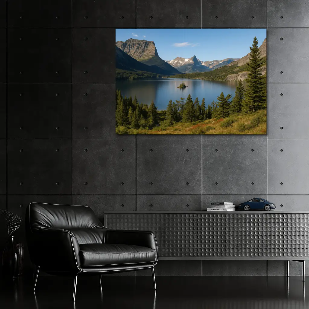 Mountain Lake Island Glacier National Park – Wall Art