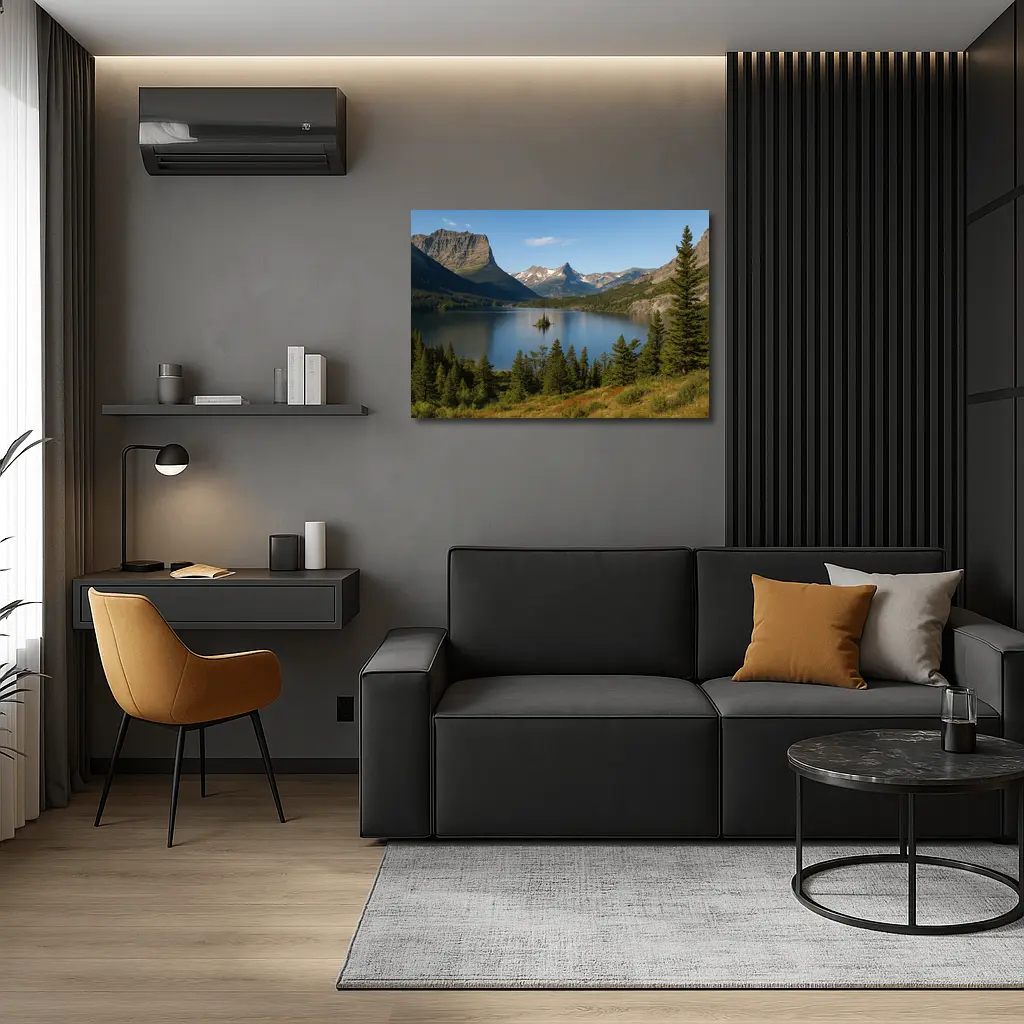 Mountain Lake Island Glacier National Park – Wall Art