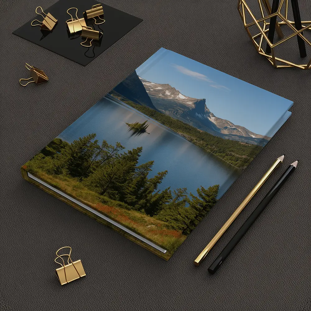 Mountain Lake Island Glacier National Park – Notebooks