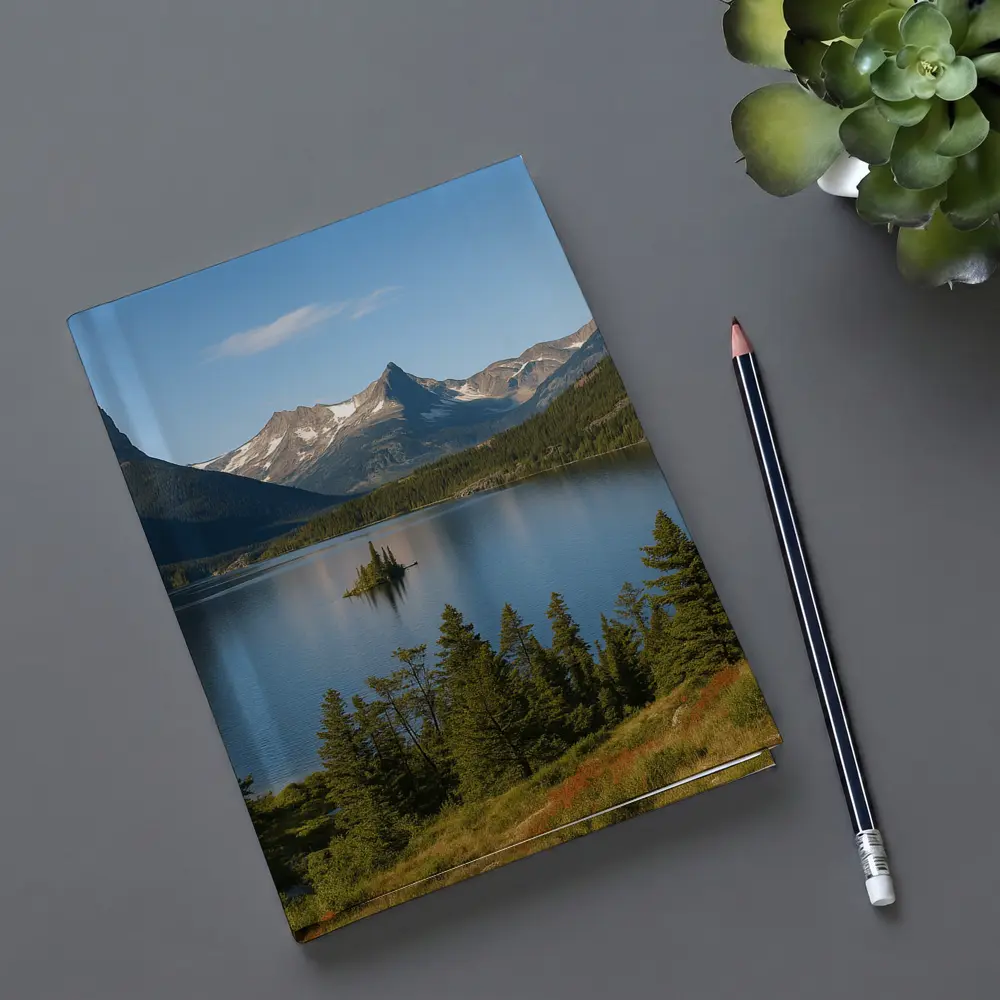 Mountain Lake Island Glacier National Park – Notebooks