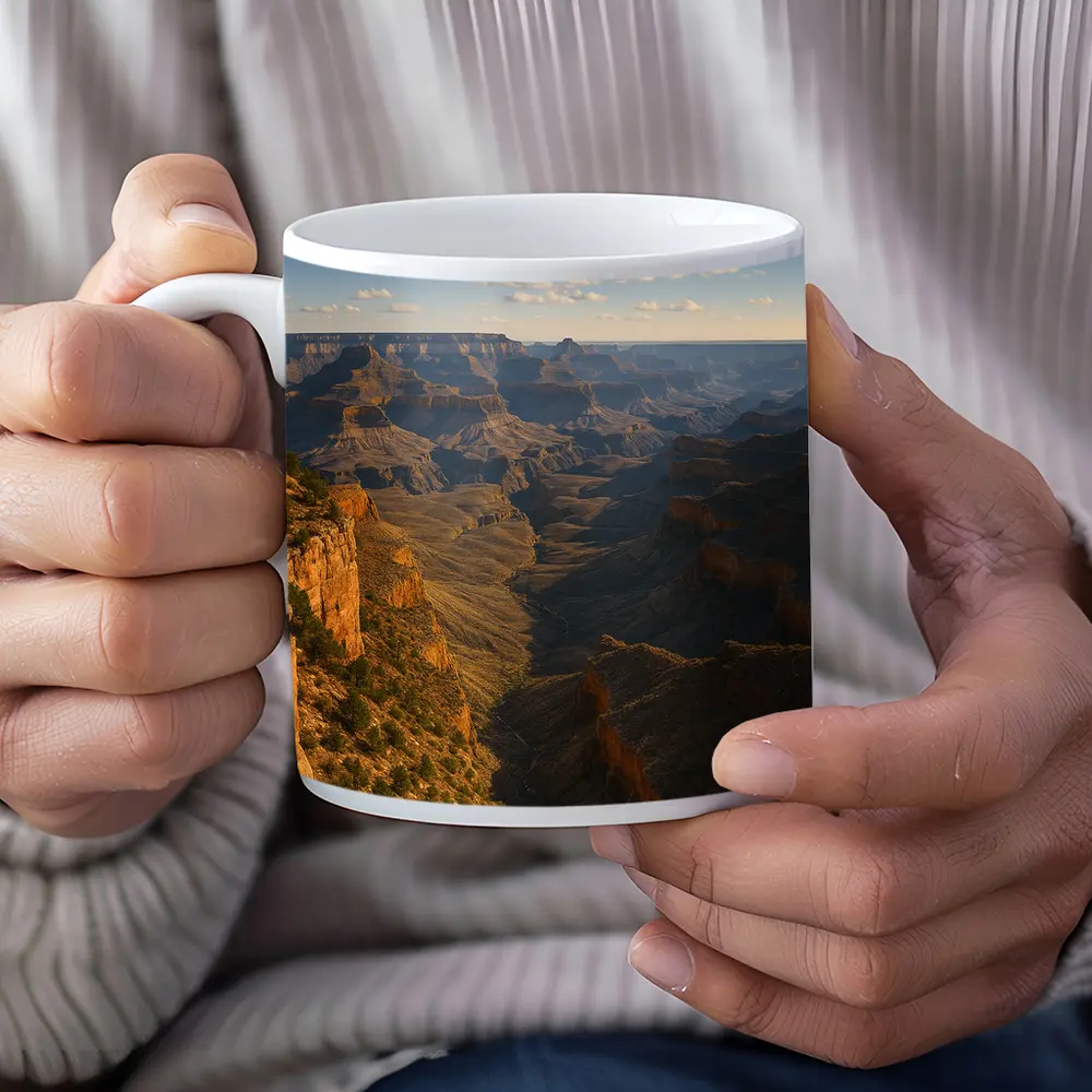Grand Canyon Cliffs Golden Hour Landscape – Mugs
