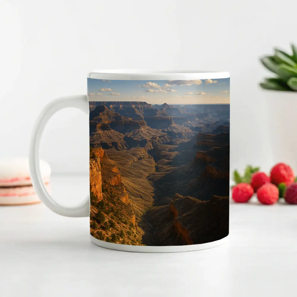 Grand Canyon Cliffs Golden Hour Landscape – Mugs