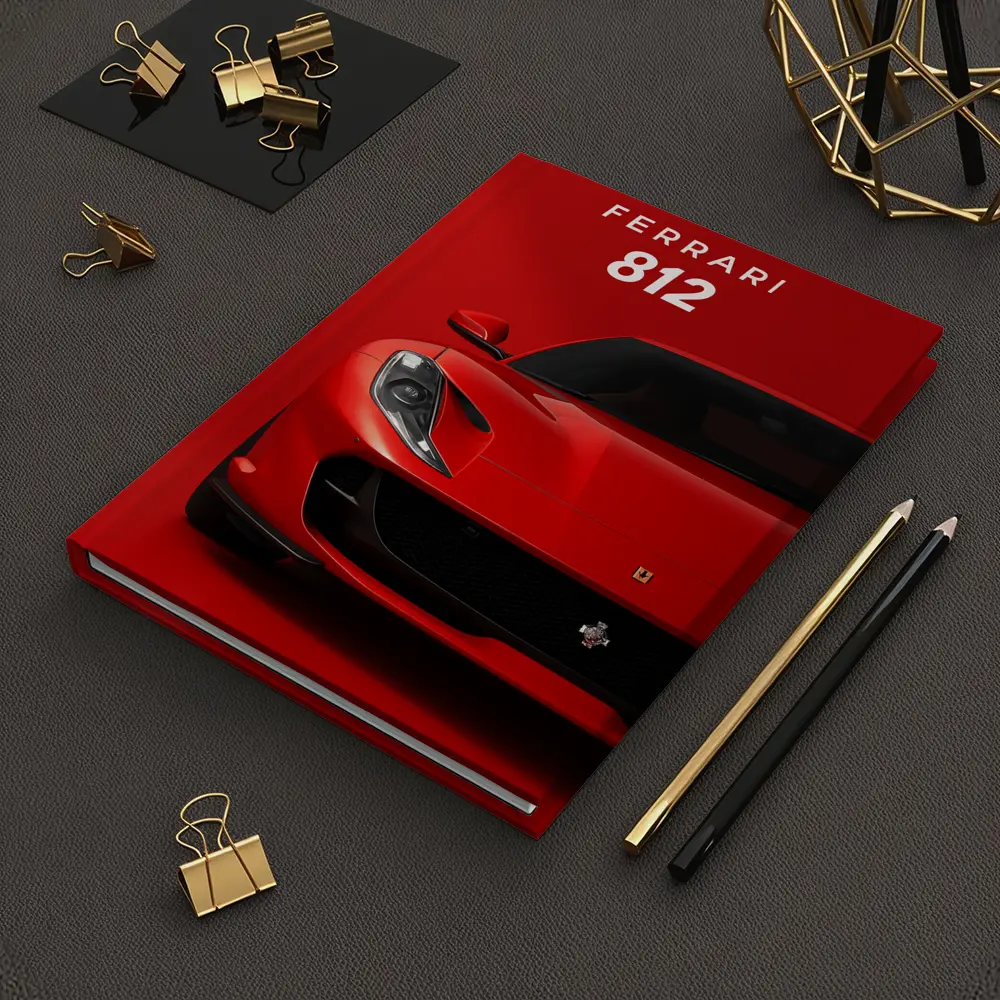Ferrari 812 Superfast Red Background Art – Notebooks