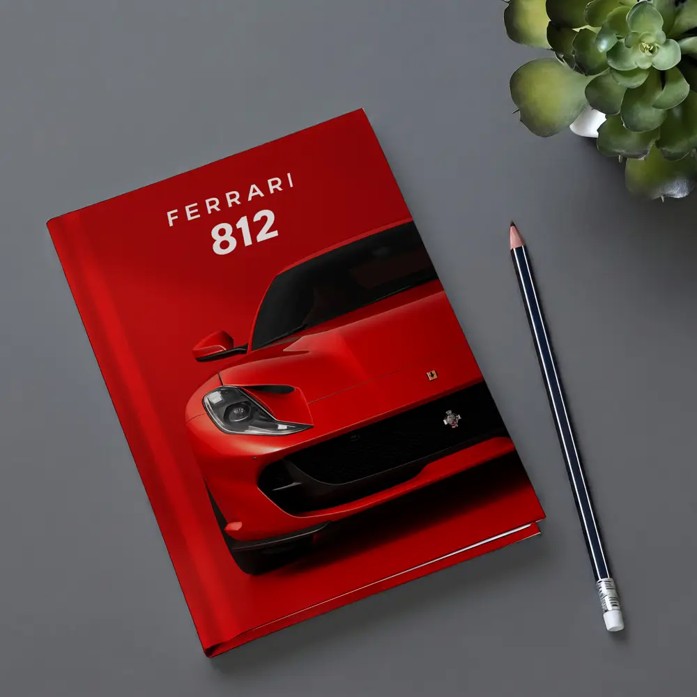 Ferrari 812 Superfast Red Background Art – Notebooks