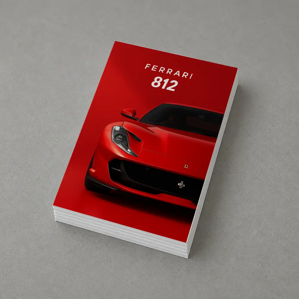 Ferrari 812 Superfast Red Background Art – Postcards