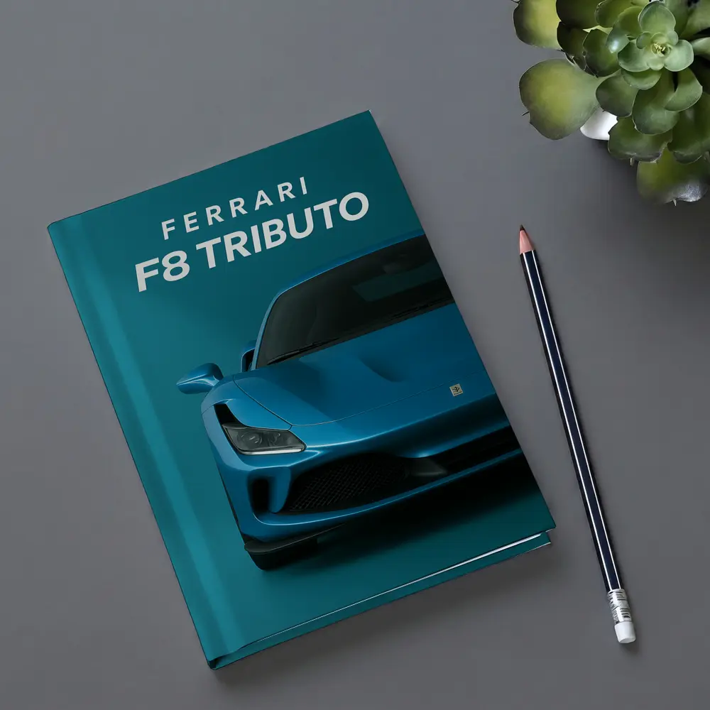 Ferrari F8 Tributo Blue Studio Front View – Notebooks
