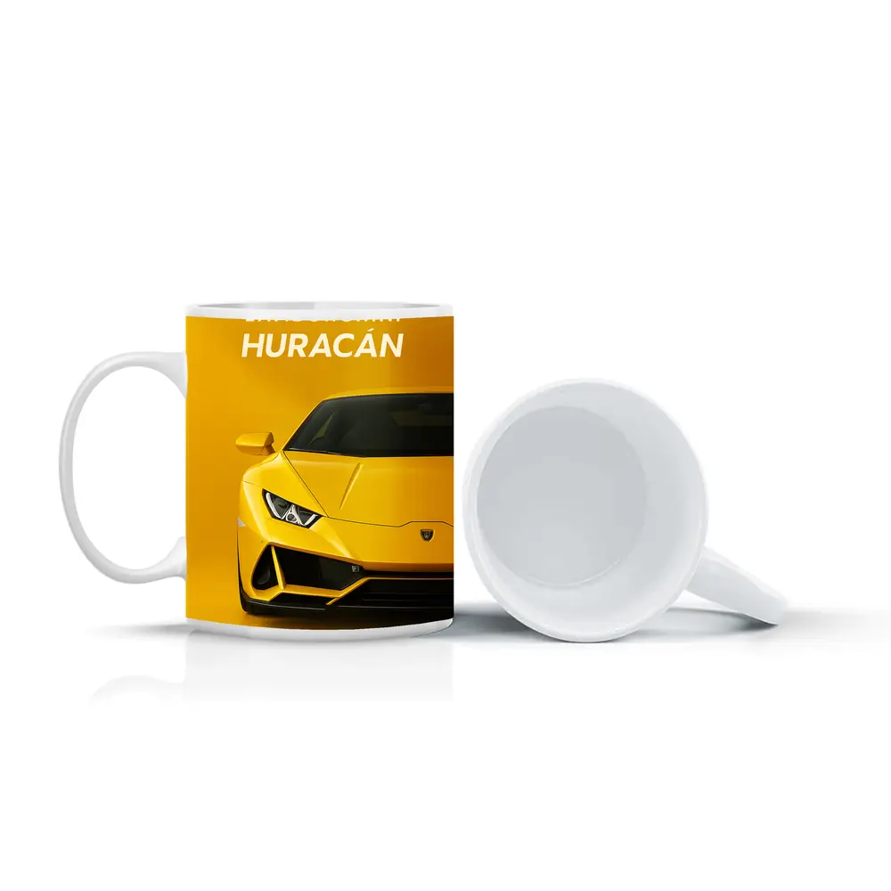 Lamborghini Huracan Yellow Front View – Mugs