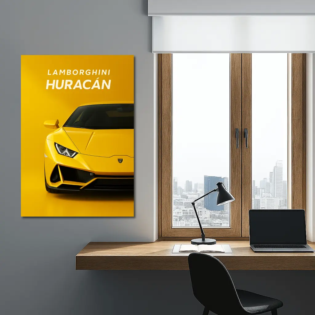 Lamborghini Huracan Yellow Front View – Wall Art