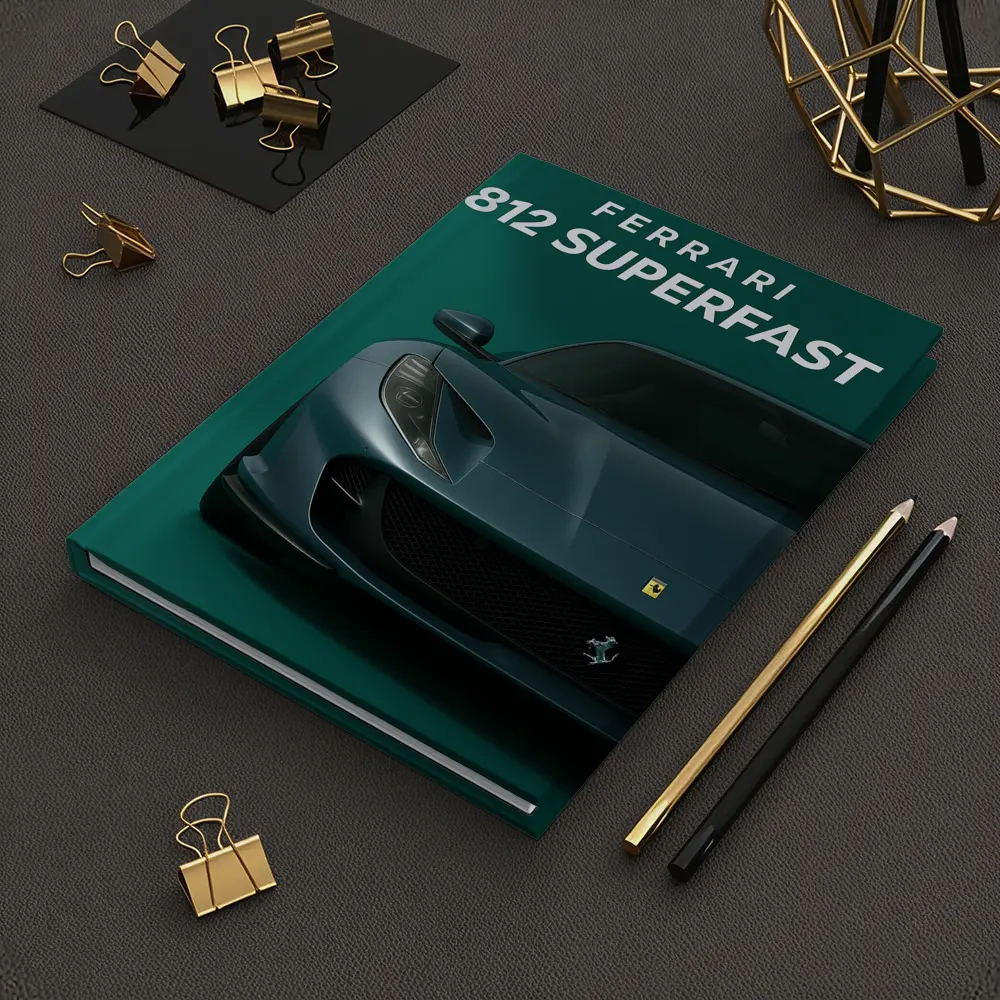 Ferrari 812 Superfast Green Background Art – Notebooks