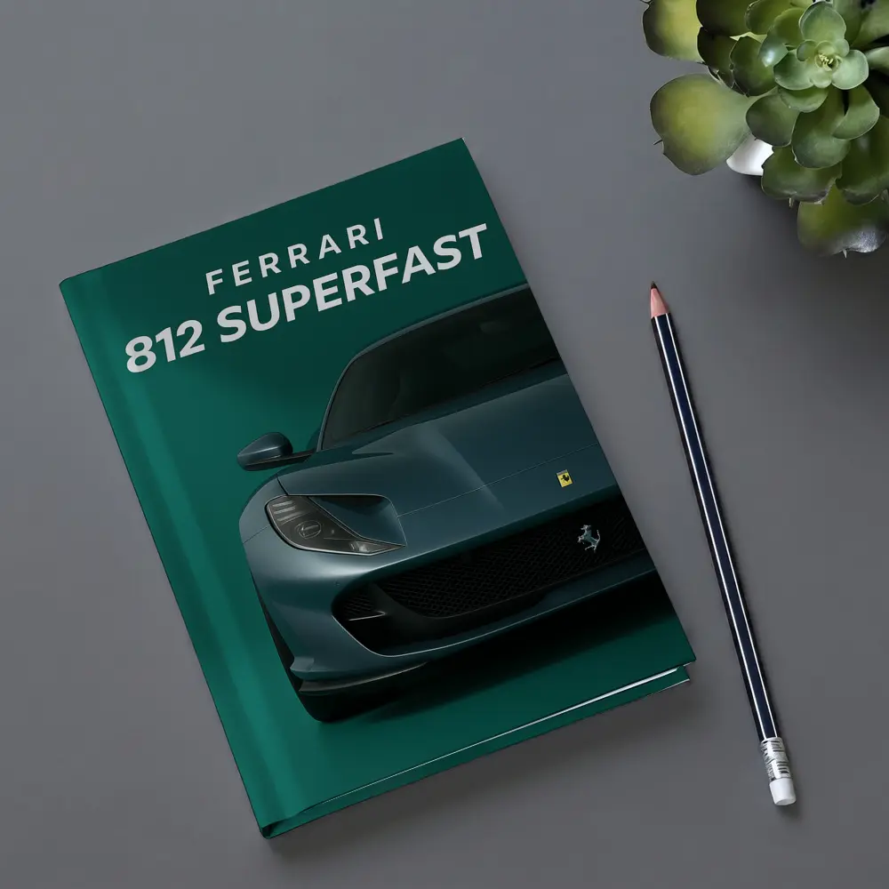 Ferrari 812 Superfast Green Background Art – Notebooks