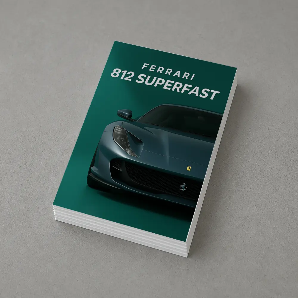 Ferrari 812 Superfast Green Background Art – Postcards