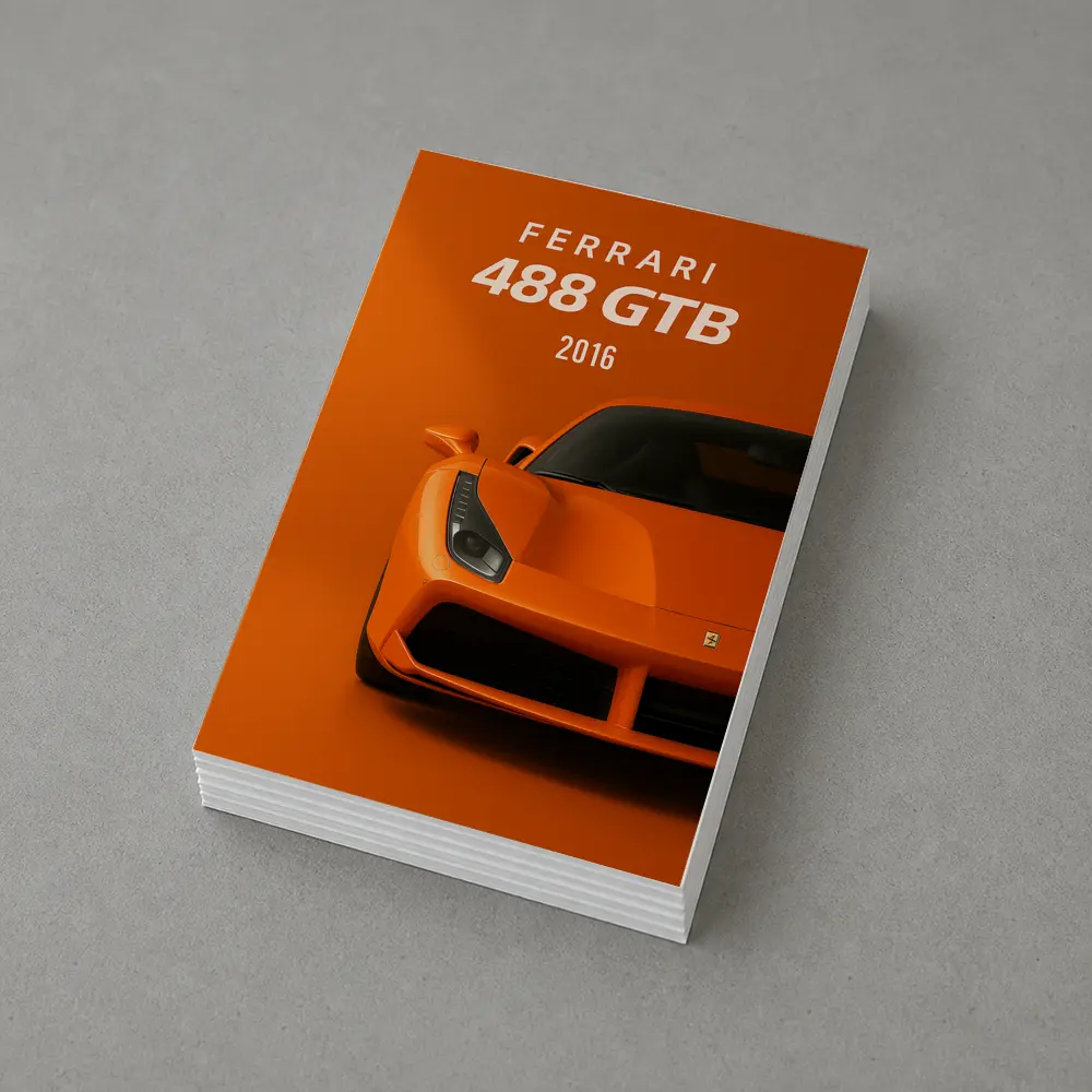 Ferrari 488 GTB Orange Front View Art – Postcards