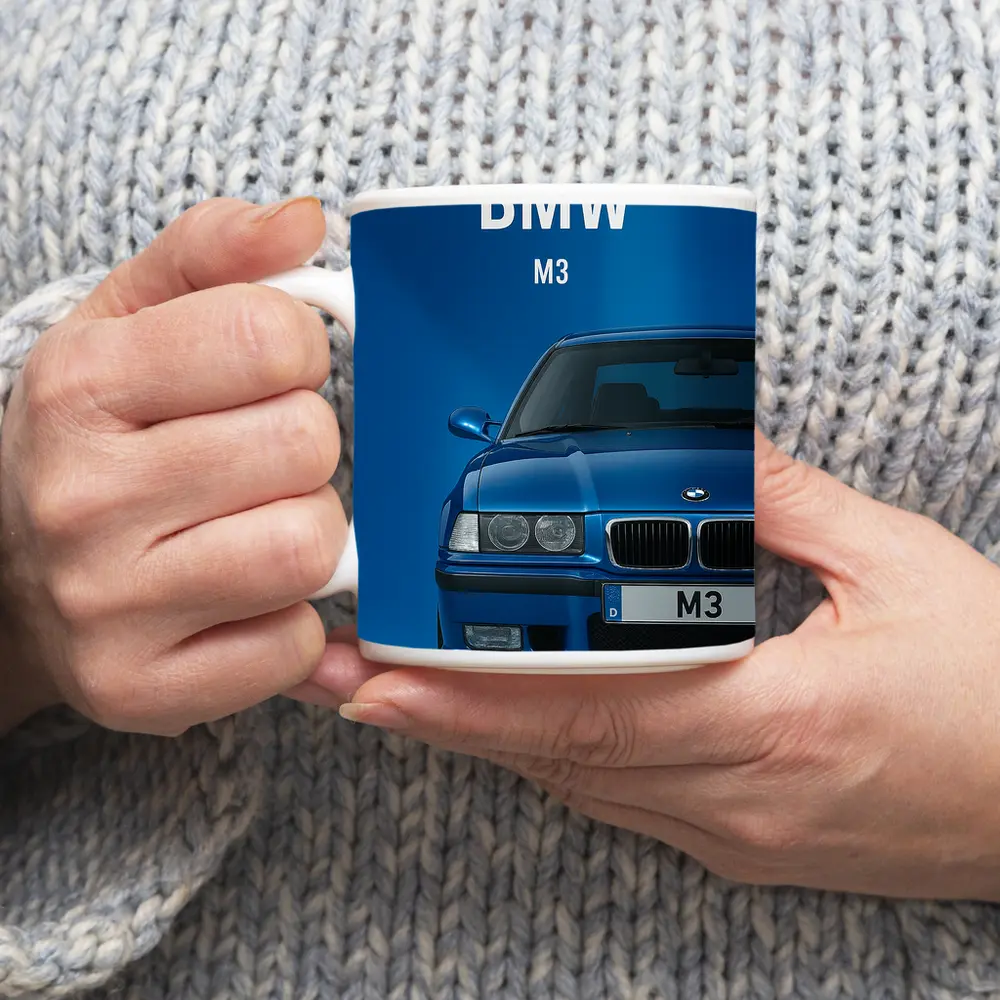 BMW M3 Blue Studio Front View – Mugs