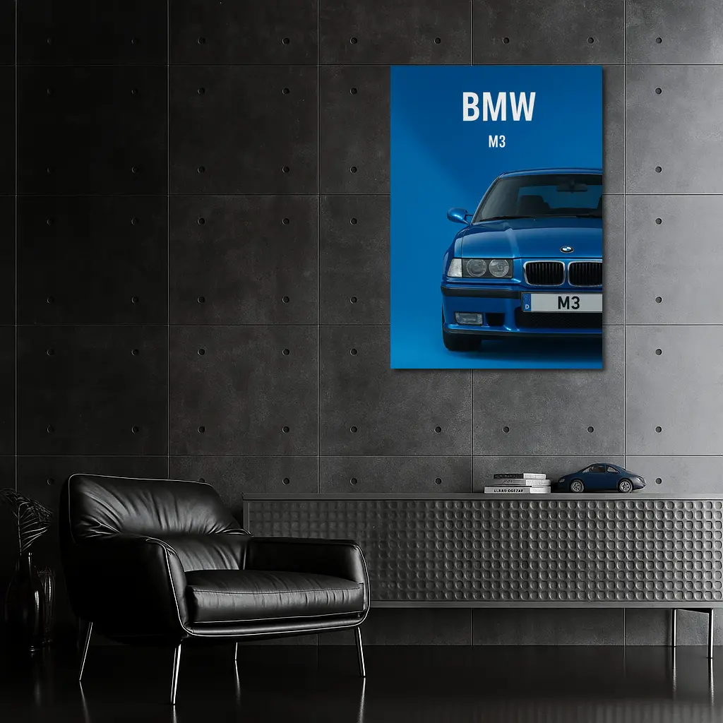 BMW M3 Blue Studio Front View – Wall Art