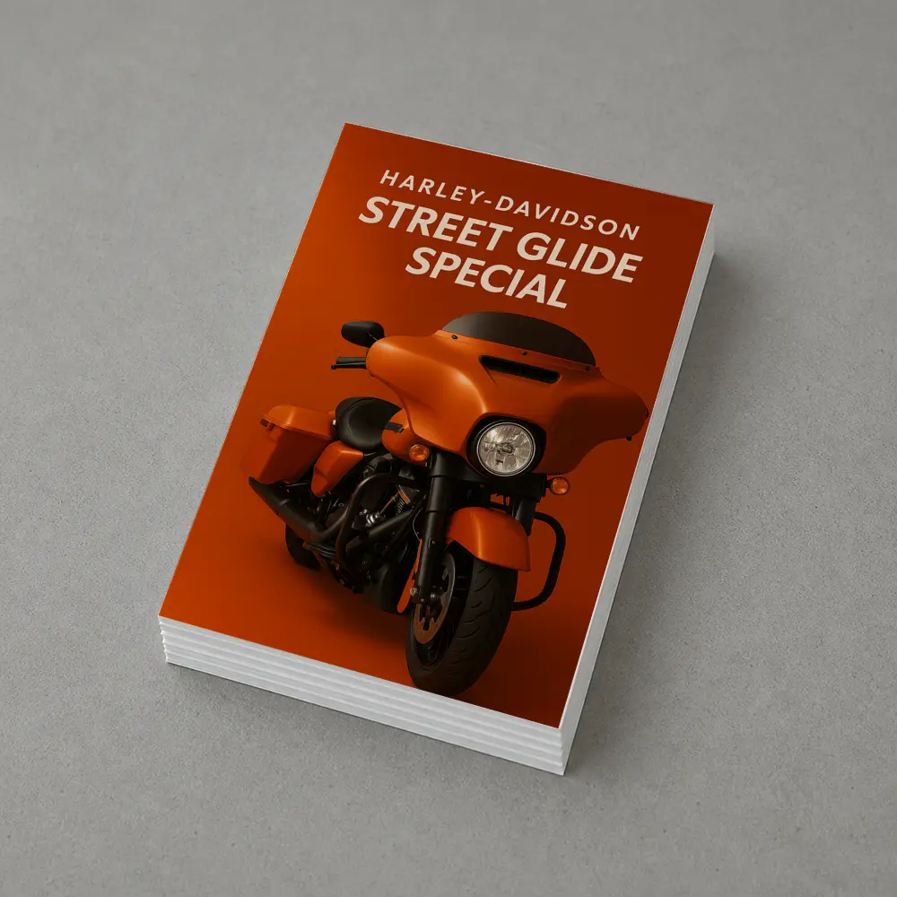 Harley Davidson Street Glide Special Orange Background – Postcards