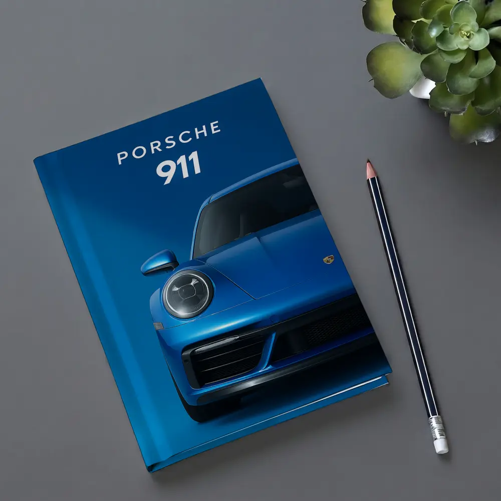 Porsche 911 Blue Front View Art – Notebooks