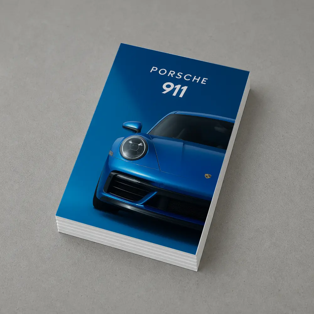 Porsche 911 Blue Front View Art – Postcards