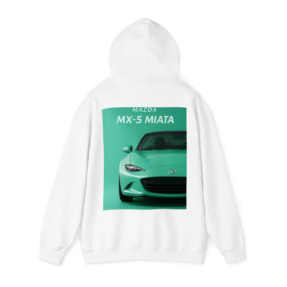 Mazda MX-5 Miata Front View Green Background – Hoodies