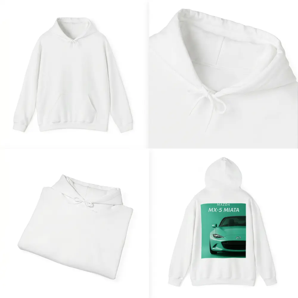 Mazda MX-5 Miata Front View Green Background – Hoodies