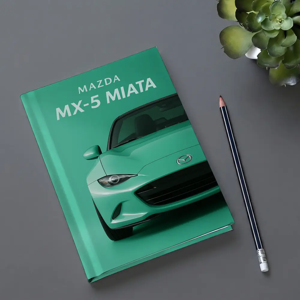 Mazda MX-5 Miata Front View Green Background – Notebooks